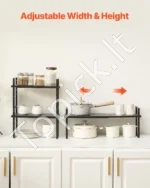 Reguliuojama 2 Aukštų Prieskonių Lentyna (Organizatorius, Stovas) – 40,5−65 cm Plotis, 50 cm Aukštis - Image 3