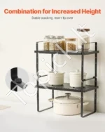 Reguliuojama 2 Aukštų Prieskonių Lentyna (Organizatorius, Stovas) – 40,5−65 cm Plotis, 50 cm Aukštis - Image 4