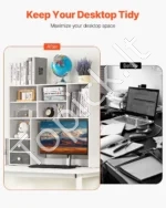 Reguliuojama Lentyna - Stalo Organizatorius,baltas, 3 Aukštų, 94 x 25,4 x 79,2 cm - Image 2