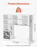 Reguliuojama Lentyna - Stalo Organizatorius,baltas, 3 Aukštų, 94 x 25,4 x 79,2 cm - Image 3