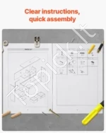 Reguliuojama Lentyna - Stalo Organizatorius,baltas, 3 Aukštų, 94 x 25,4 x 79,2 cm - Image 5