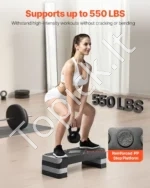 Reguliuojamas Aerobikos Steperis (Step Platforma) Pilkas, iki 250 kg  - Image 2