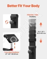 Reguliuojamas Bicepso Lenkimo Suoliukas (Preacher Curl), Plieno, Aukštos Kokybės, iki 200 kg - Image 3