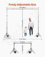 Reguliuojamas Foto Studijos Fonas (Fotostendas) Su Trikojais – 260×300 cm Maksimalus Dydis - Image 2