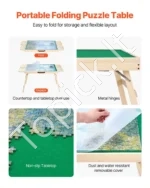 Reguliuojamas Puzlės Stalas 1500 Detalių, Su Atlenkiamomis Kojelėmis ir 4 Stalčiais, Pušies Mediena - Image 5