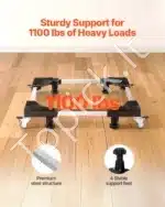 Reguliuojamas Stovas Skalbimo Mašinai / Šaldytuvui (500 kg), Kilnojamas Pagrindas su Ratukais ir Stabdžiais, Metalas/Plienas, Matmenys 69,85-89,9 x 69,85-89,9 x 11 cm - Image 2