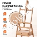 Reguliuojamas Studijos Molbertas (H-Formos), Buko Mediena, Iki 195.5 cm Drobėms, Iki 11.1 kg - Image 6