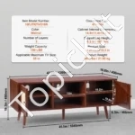 Retro Stiliaus TV Komoda (120x40x49 cm), Riešuto Spalvos - Image 7