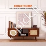 Retro Stiliaus TV Komoda (120x40x49 cm), Riešuto Spalvos - Image 2
