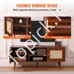 Retro Stiliaus TV Komoda (120x40x49 cm), Riešuto Spalvos - Image 4