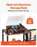 Retro Stovo Staliukas Patefonui su USB Įkrovikliais ir LED, 3 Pakopos - Image 4