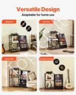 Retro Stovo Staliukas Patefonui su USB Įkrovikliais ir LED, 3 Pakopos - Image 6