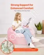 Rožinis Sėdmaišis Fotelis , 89x89x56 cm, Nuimamas Veliūro Užvalkalas - Image 4