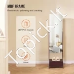 Ruda, Klasikinė, Laisvai Pastatoma Papuošalų Spintelė su Pilno Dydžio Veidrodžiu ir Stalčiais - Image 5