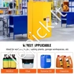 Saugos Spintelė Degiems Skysčiams (170 Litrų), Geltona, 109 x 46 x 166 cm, Dvigubas Plienas - Image 6