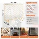 Senovinio Stiliaus Židinio Apsauga nuo Žiežirbų, Auksas, Geležis, Plotis 980 mm - Image 6