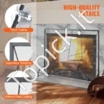 Senovinio Stiliaus Židinio Apsauga nuo Žiežirbų, Geležinė, Plotis 906 mm - Image 5