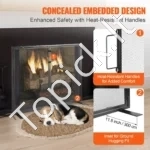 Senovinio Stiliaus Židinio Apsauga nuo Žiežirbų, Su Atidaromomis Durelėmis, Geležis - Image 4