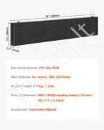 Siaura Programuojama LED Lenta 99×19 cm, P10 Pixeliai, Pilnai Spalvota Reklama su Bluetooth ir GIF, Lauko Sąlygoms - Image 4
