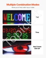 Siaura Programuojama LED Lenta 99×19 cm, P10 Pixeliai, Pilnai Spalvota Reklama su Bluetooth ir GIF, Lauko Sąlygoms - Image 3