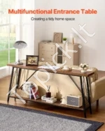 Siauras Industrialus Konsolinis Stalas. 2 Lygiai,180 x 30 x 80 cm - Image 2