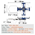 Šilkografijos Staklės (Presas) 1 Spalva ir 1 Spausdinimo Stotis, 54 x 45 cm Padėklas, 360° Sukimas - Image 6