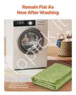 Šiltas Kelioninis Flisinis Pledas Iškyloms, 208 x 140 cm, 330 GSM Tankis, Žalia-Pilka Spalva, Atsparus Vandeniui - Image 4