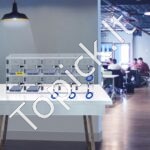 Skaidri Akrilinė Spintelė Telefonams Su 10 Skyrių, 53 x 18 x 21,5 cm, Su Užraktais Ir Rakteliais - Image 7