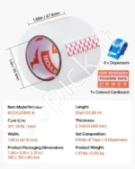 Skaidri Pakavimo Juosta Siuntoms su Dozatoriumi, 6 Ritinėliai, 47.8 mm x 22.86 m, Storis 0.068 mm - Image 7