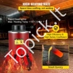 Skaitmeninė Elektrinė Lydymo Krosnis 3 kg (1750 W) su Grafito Tigliu – 1150 °C Temperatūra - Image 5