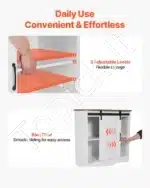 Pastatoma Spintelė (Bufetas) Su Stumdomomis Durimis, Kaimiškas Stilius. Ruda/Balta, 80 x 35 x 80 cm - Image 6