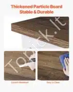 Pastatoma Spintelė (Bufetas) Su Stumdomomis Durimis, Kaimiškas Stilius. Ruda/Balta, 80 x 35 x 80 cm - Image 4