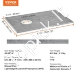 Stačiakampis Plonas Dušo Padėklas 152,4 cm x 96,5 cm, 28 mm EPS, 160 mm Poslinkio Nuotėkis - Image 2