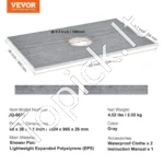 Stačiakampis Plonas Dušo Padėklas 152,4 cm x 96,5 cm, 28 mm EPS - Image 2