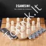 Stalas 2-in-1: Amerikietiškas Boulingas Ir Šaflbordas – Tvirtas MDF, 351 cm Ilgio - Image 2