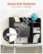 Stalas/lentyna Monitoriaus Stovas. juoda, 2 Aukštų, 94,5 x 24,1 x 73,4 cm - Image 6