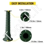 Stilingas Rankinio Vandens Siurblio Stovas, Ketaus, Žalias, 228.6 x 228.6 x 660 mm - Image 5