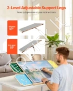 Sukama Puzlės Lenta (Stovas) 1000 Detalių, su 4 Stalčiais, Pušies Mediena, Matmenys 760 x 560 x 32 mm - Image 5