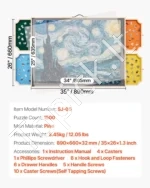 Sukama Puzlės Lenta (Stovas) 1500 Detalių, Su 4 Spalvotais Filco Stalčiais, Pušies Mediena - Image 7