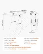 Sulankstoma 2 aukštų drabužių džiovyklė (138,5 x 60 x 100 cm) - Image 7
