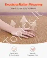 Sulankstomas Japoniškas Tatamio Kilimėlis/Čiužinys Iš Natūralaus Ratano. 203 x 99 x 1.3 cm, Vienvietis, Natūralios Spalvos - Image 5