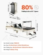 Sulankstomas Pilates Reformeris, Aliuminio Rėmas, 109 x 56 x 23 cm (sulankstytas), iki 181,44 kg - Image 7