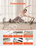 Sulankstomas Pilates Reformeris (Pilateso Mašina) Metalinis, 208 x 56 cm (Išskleistas), Iki 181,44 kg - Image 5