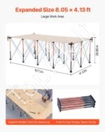 Sulankstomas darbo stalo rėmas 2464×1264×733 mm, 2724 kg galia, metalas, su krepšiu - Image 3