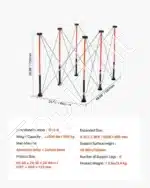 Sulankstomas darbo stovo rėmas 1135 kg Talpa, 1266×665×733 mm, Nešiojamas, su Krepšiu - Image 7