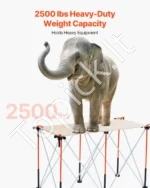 Sulankstomas darbo stovo rėmas 1135 kg Talpa, 1266×665×733 mm, Nešiojamas, su Krepšiu - Image 2