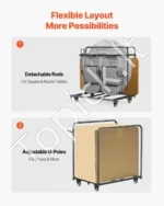 Sunkios Apkrovos Sulankstomų Stalo ir Kėdžių Vežimėlis 1150x810x1205 mm, Iki 5 stalų ir 14 kėdžių, Juodas Plienas - Image 3