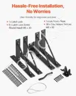 T formos Kampinis Vartų Rėmo Sutvirtinimo Rinkinys | Juodas Plienas | 305 x 195 x 38 mm - Image 6