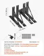 T formos Kampinis Vartų Rėmo Sutvirtinimo Rinkinys | Juodas Plienas | 305 x 195 x 38 mm - Image 7