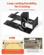 T formos Kampinis Vartų Rėmo Sutvirtinimo Rinkinys | Juodas Plienas | 305 x 195 x 38 mm - Image 4